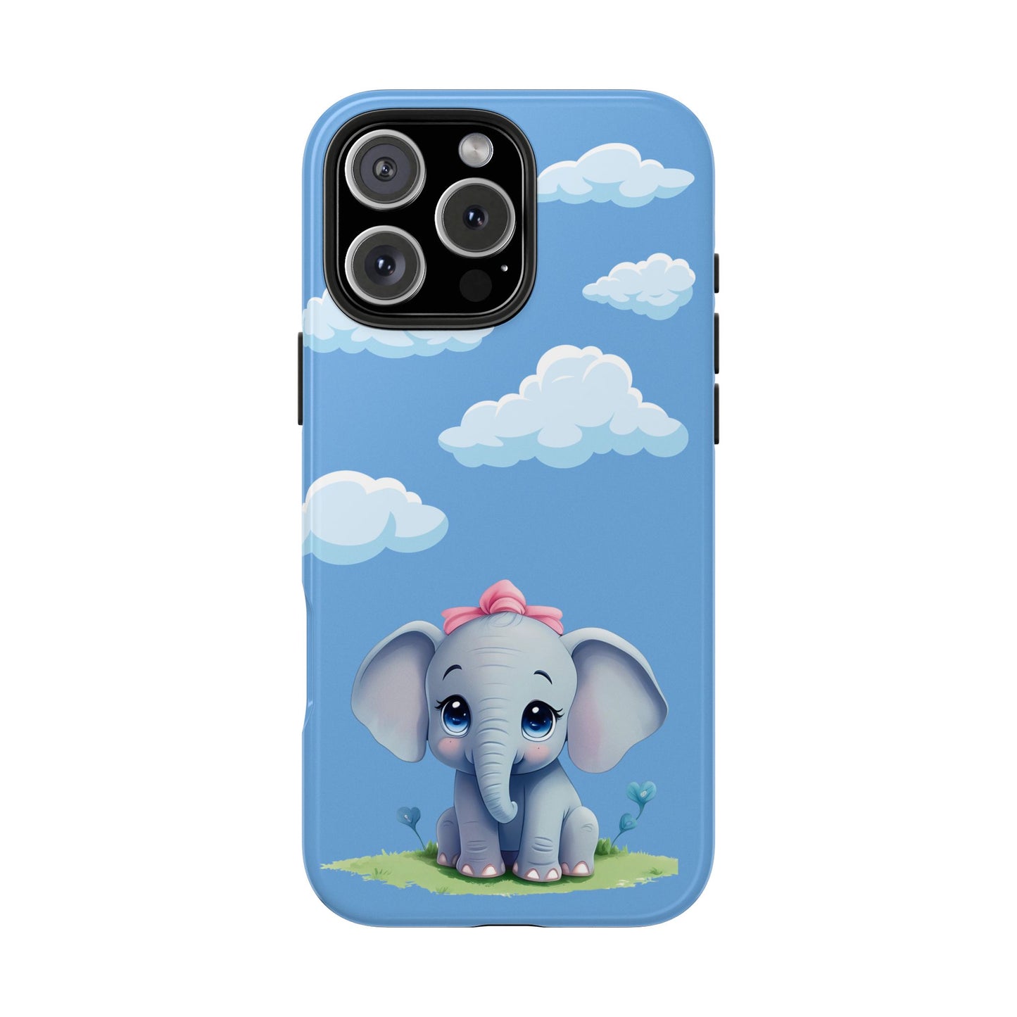 Cartoon Elephant Tough Phone Case - Cute Animal Lover Gift, Protective Cover for
