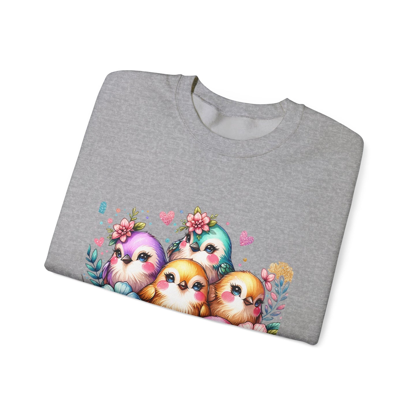 Vibrant Bird Sweatshirt, Colorful Crewneck Jumper, Bright Feathers Pullover, Nature Inspired Sweater, Unisex Graphic Top