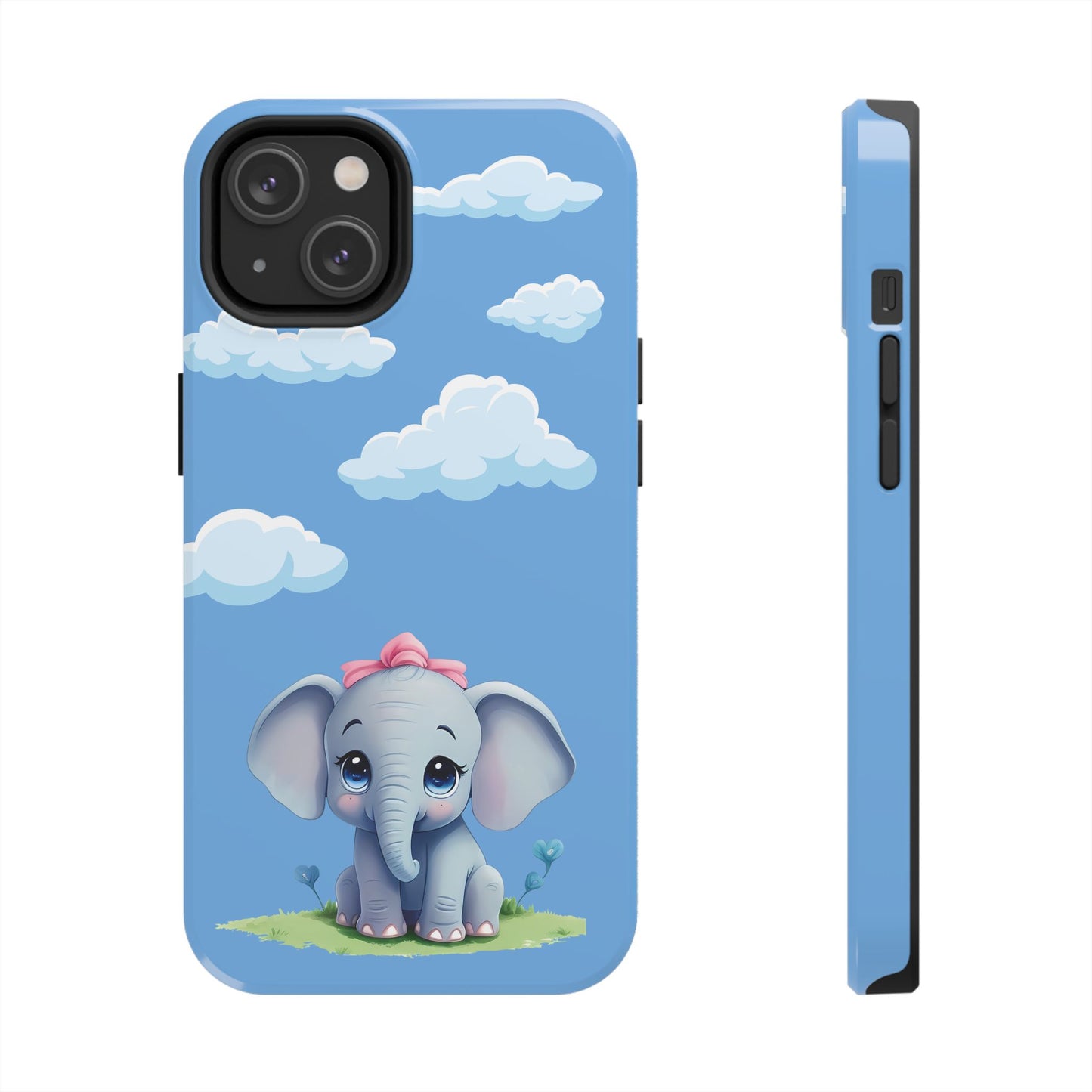 Cartoon Elephant Tough Phone Case - Cute Animal Lover Gift, Protective Cover for
