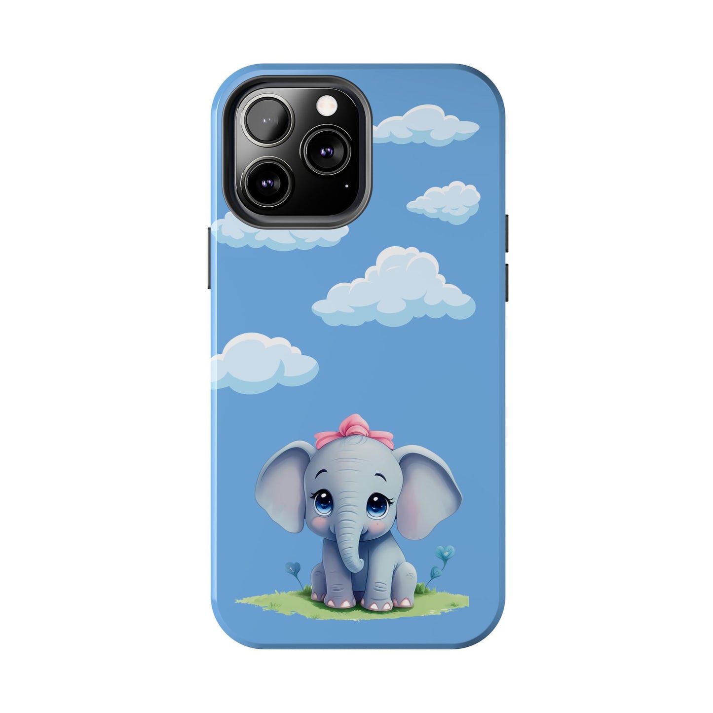 Cartoon Elephant Tough Phone Case - Cute Animal Lover Gift, Protective Cover for