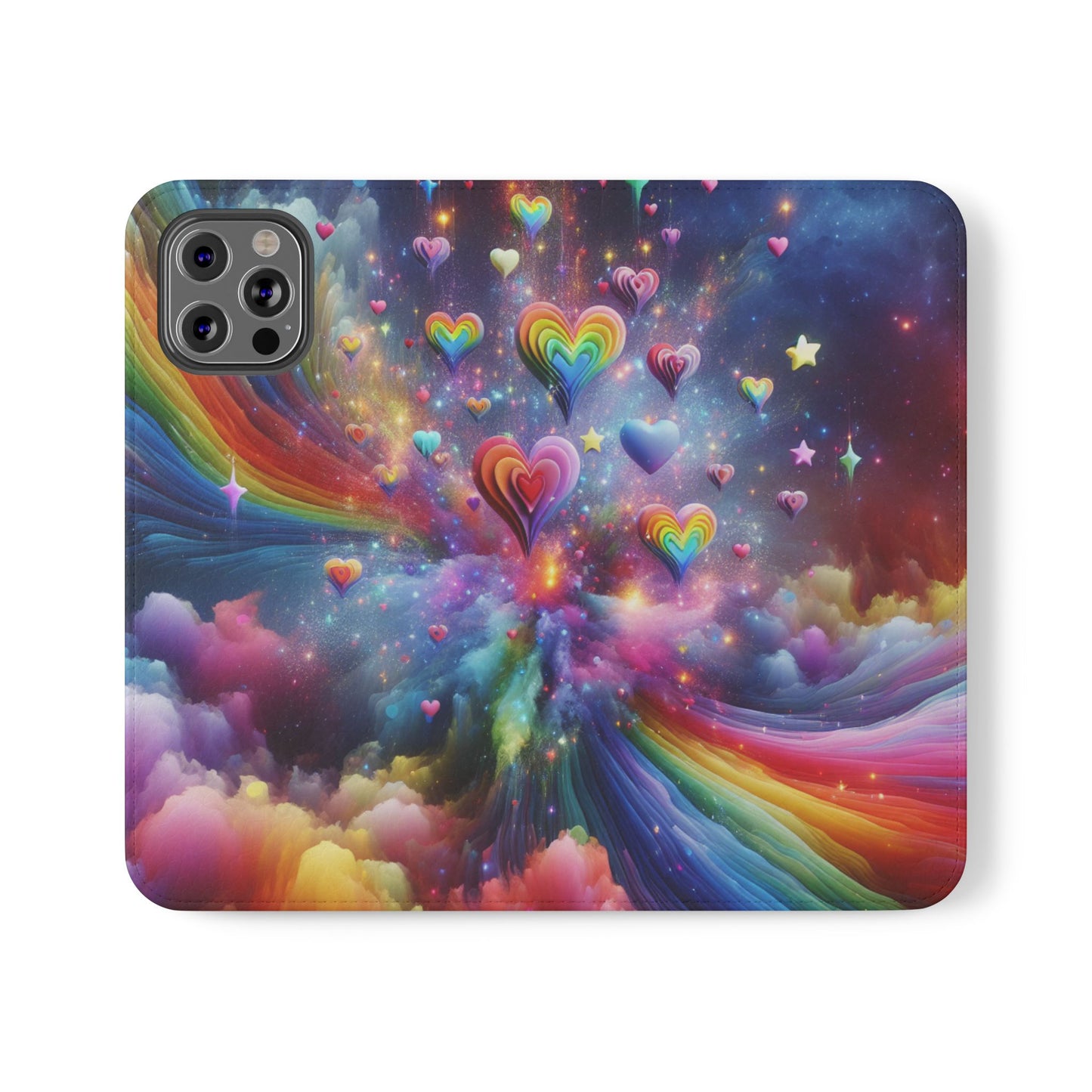 Rainbow Flip Cases, Colorful Phone Covers, Vibrant Smartphone Wallet, Multi-color Card Holder, Bright Cellphone Accessories