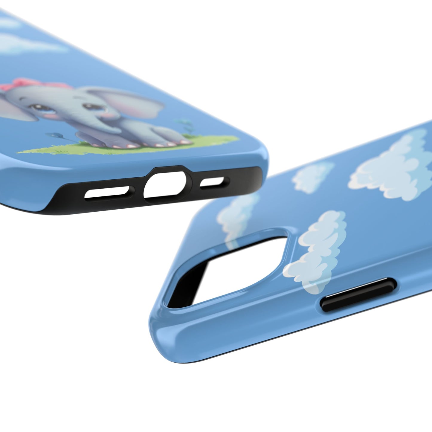 Cartoon Elephant Tough Phone Case - Cute Animal Lover Gift, Protective Cover for