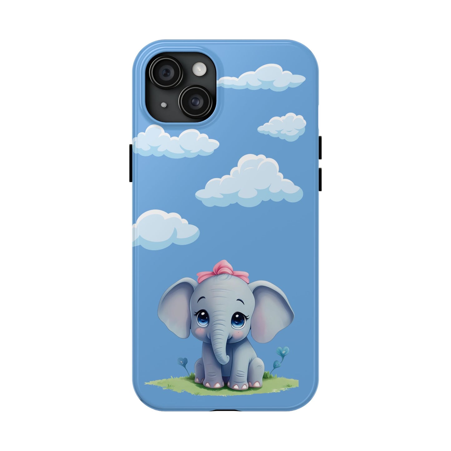 Cartoon Elephant Tough Phone Case - Cute Animal Lover Gift, Protective Cover for