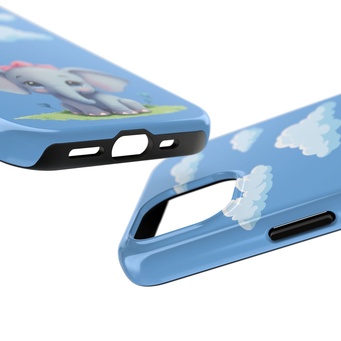 Cartoon Elephant Tough Phone Case - Cute Animal Lover Gift, Protective Cover for