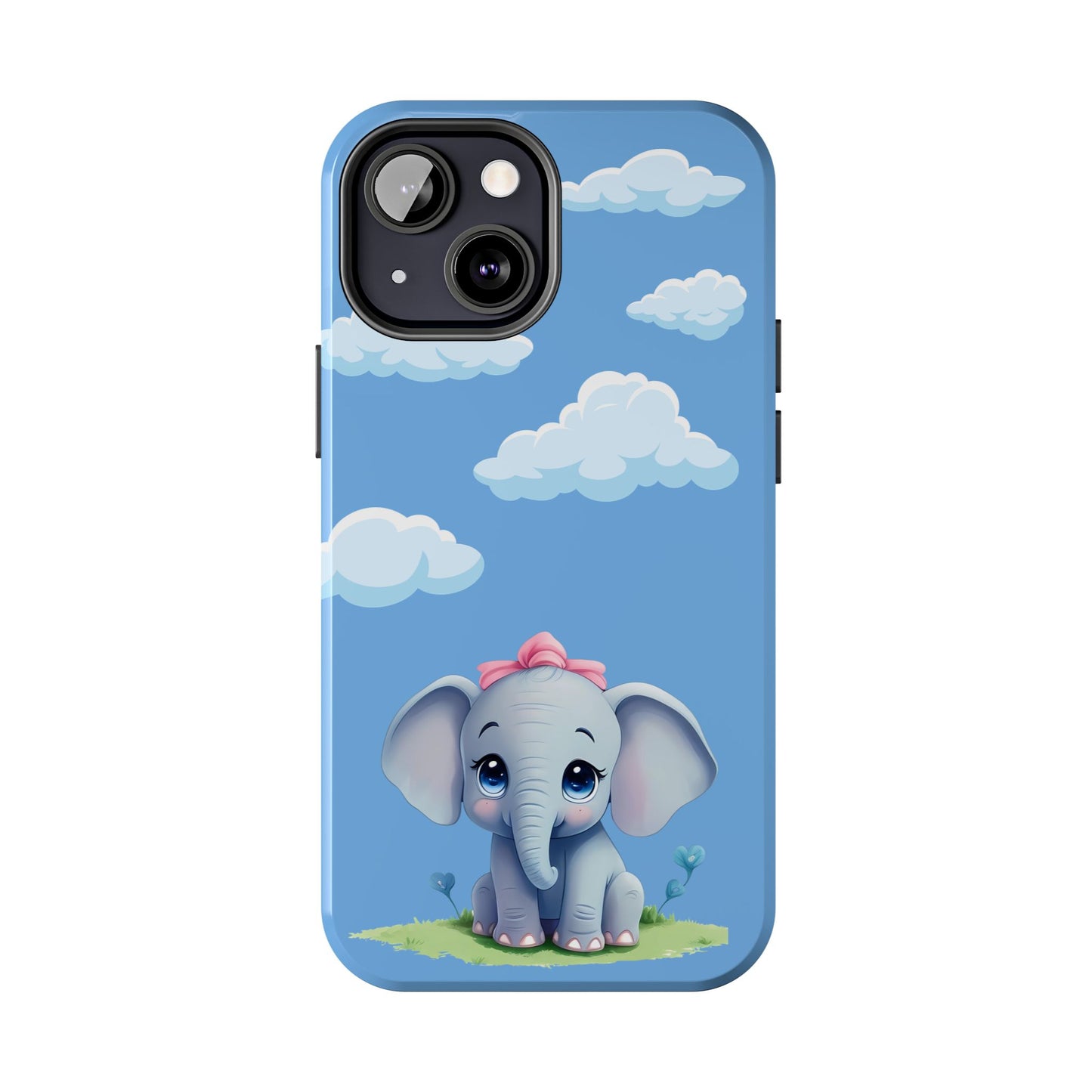 Cartoon Elephant Tough Phone Case - Cute Animal Lover Gift, Protective Cover for