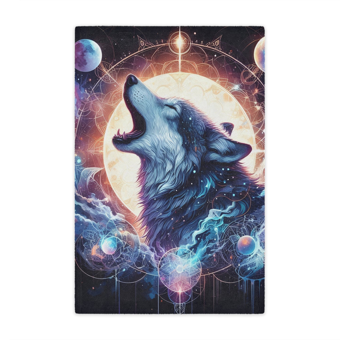 Microfiber Blanket - Wolf Celestial Design