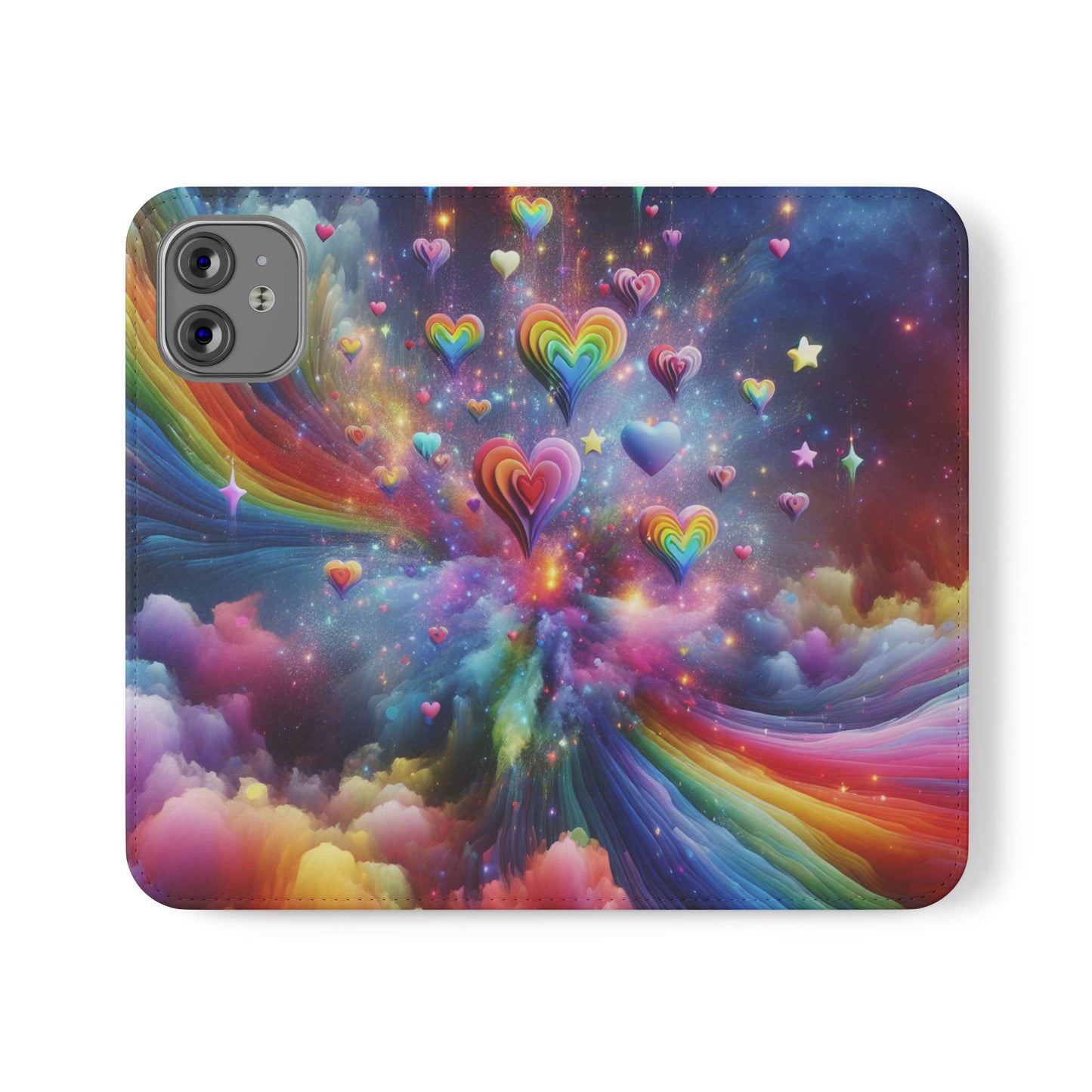 Rainbow Flip Cases, Colorful Phone Covers, Vibrant Smartphone Wallet, Multi-color Card Holder, Bright Cellphone Accessories