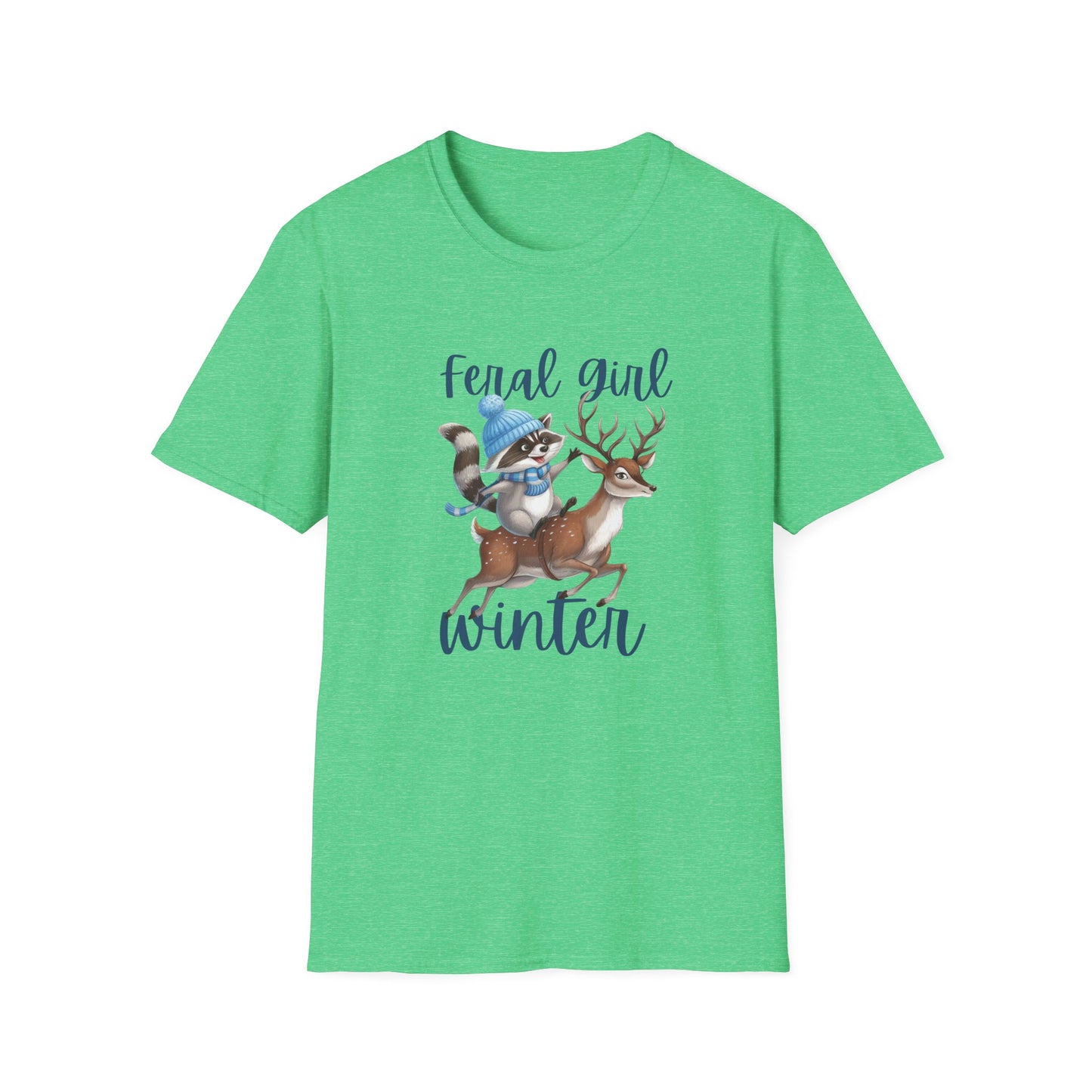 Racoon Tee - Unisex Softstyle T-Shirt, Funny Winter Shirt, Cute Animal Top, Graphic Tee, Gift for Animal Lovers
