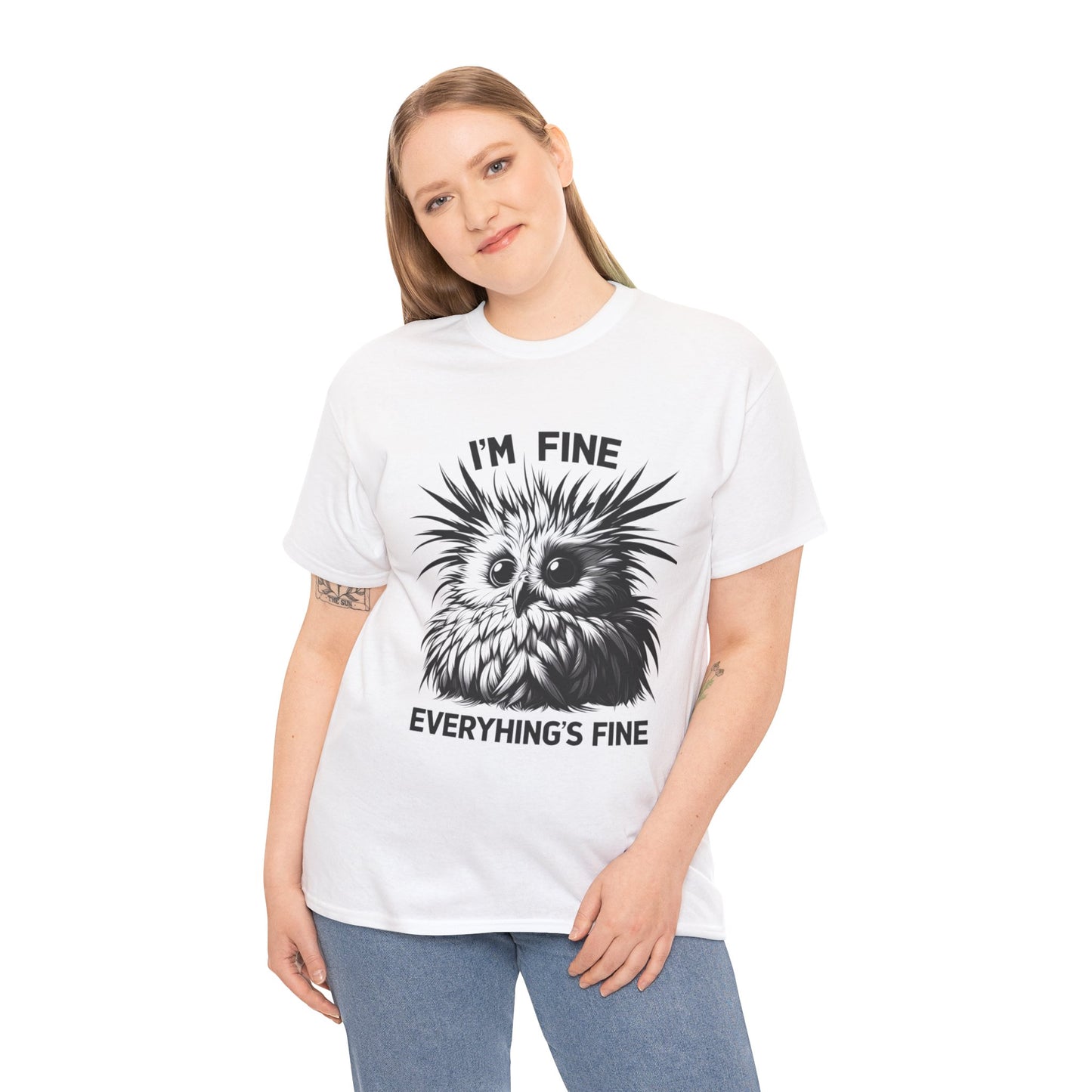 Funny Owl Unisex Tee, Cute I'm Fine Everything's Fine Shirt, Graphic Tee, Novelty Tee, Humor Tee, Animal Lover Gift