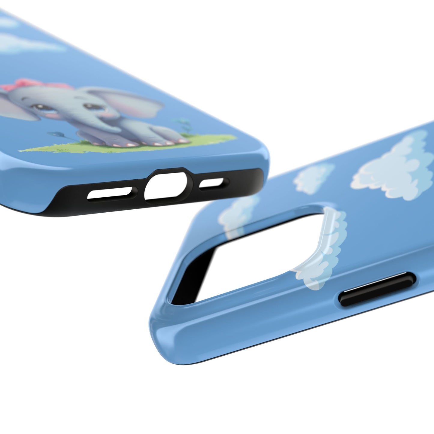 Cartoon Elephant Tough Phone Case - Cute Animal Lover Gift, Protective Cover for
