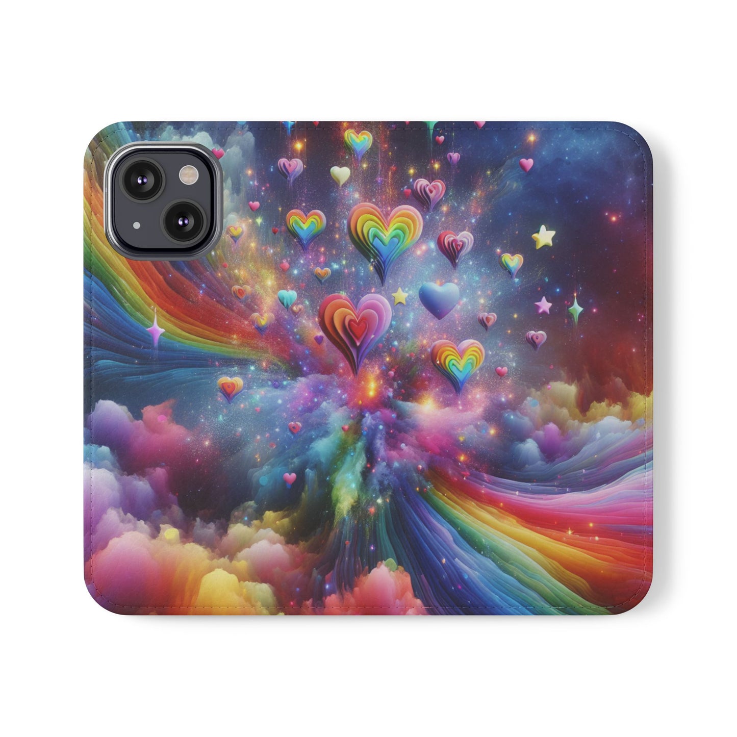 Rainbow Flip Cases, Colorful Phone Covers, Vibrant Smartphone Wallet, Multi-color Card Holder, Bright Cellphone Accessories