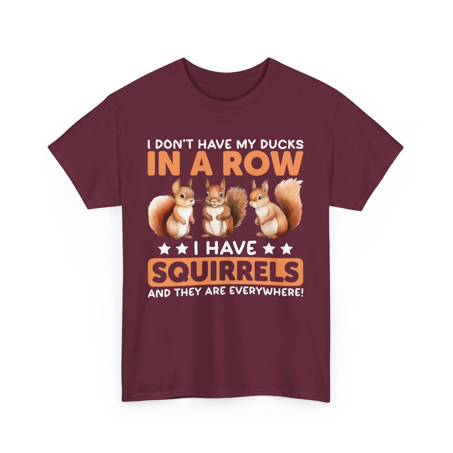 Funny Unisex Heavy Cotton Tee,, Duck Lover T-Shirt,
squirrels, Sarcastic Graphic Shirt, Animal Humor Top, Gift for Bird Enthusiasts