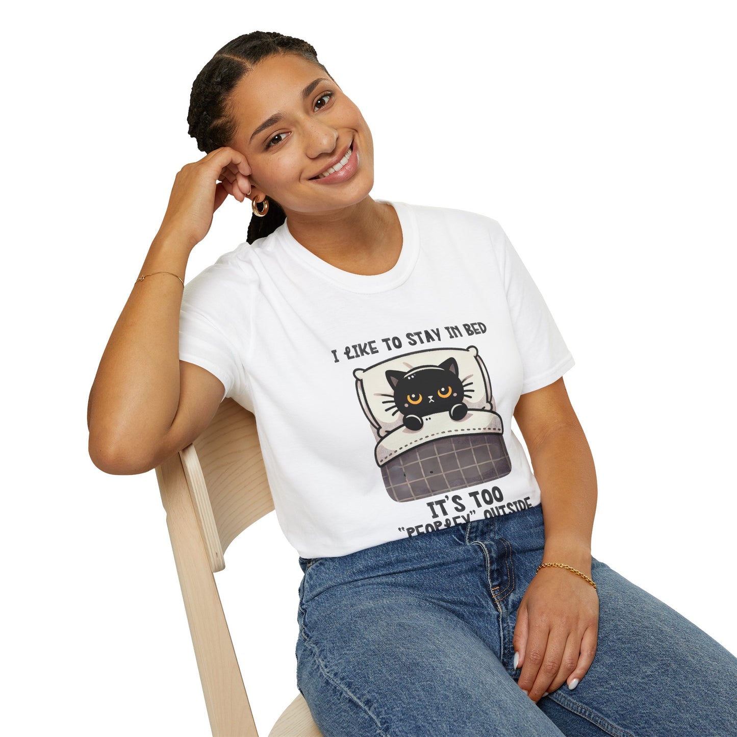Stay In Bed Antisocial Unisex T-Shirt, Introvert Tee, Comfortable Shirt, Sarcastic Top, Funny Graphic Tee