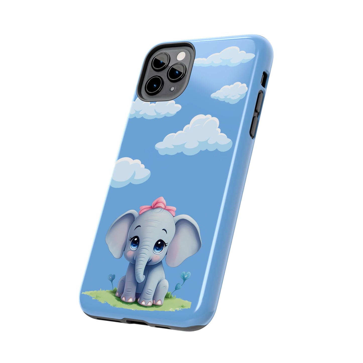 Cartoon Elephant Tough Phone Case - Cute Animal Lover Gift, Protective Cover for