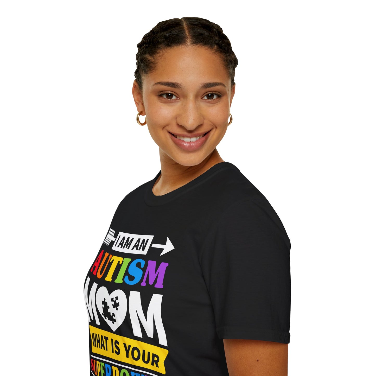 Autism Mom Supermom Autism Awareness Unisex Softstyle T-Shirt, Autism Mom Shirt, Autism Awareness Tee, Supermom Gift, Autism Support Top