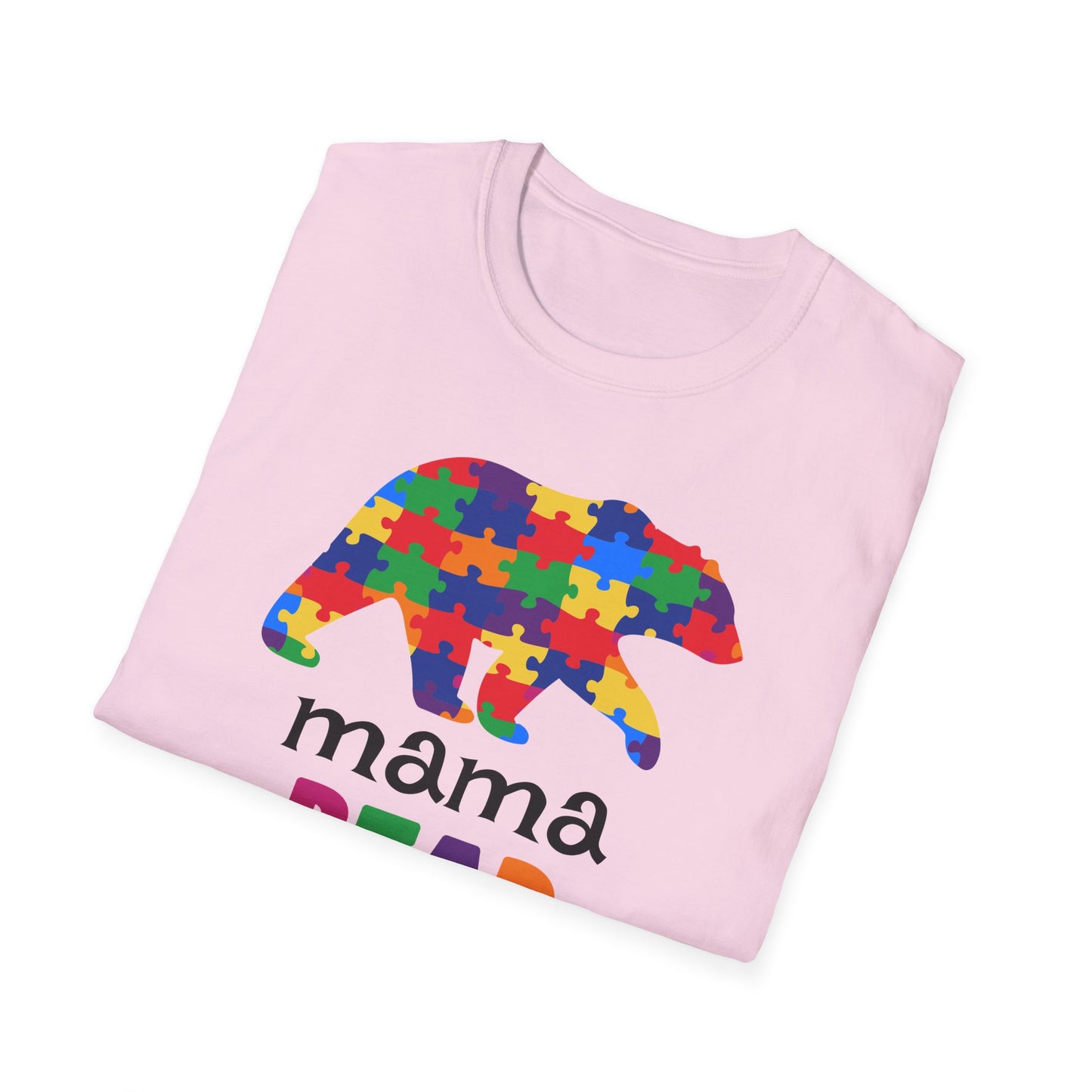 Mama Bear Puzzle Unisex T-Shirt, Gift for Moms, Autism Awareness