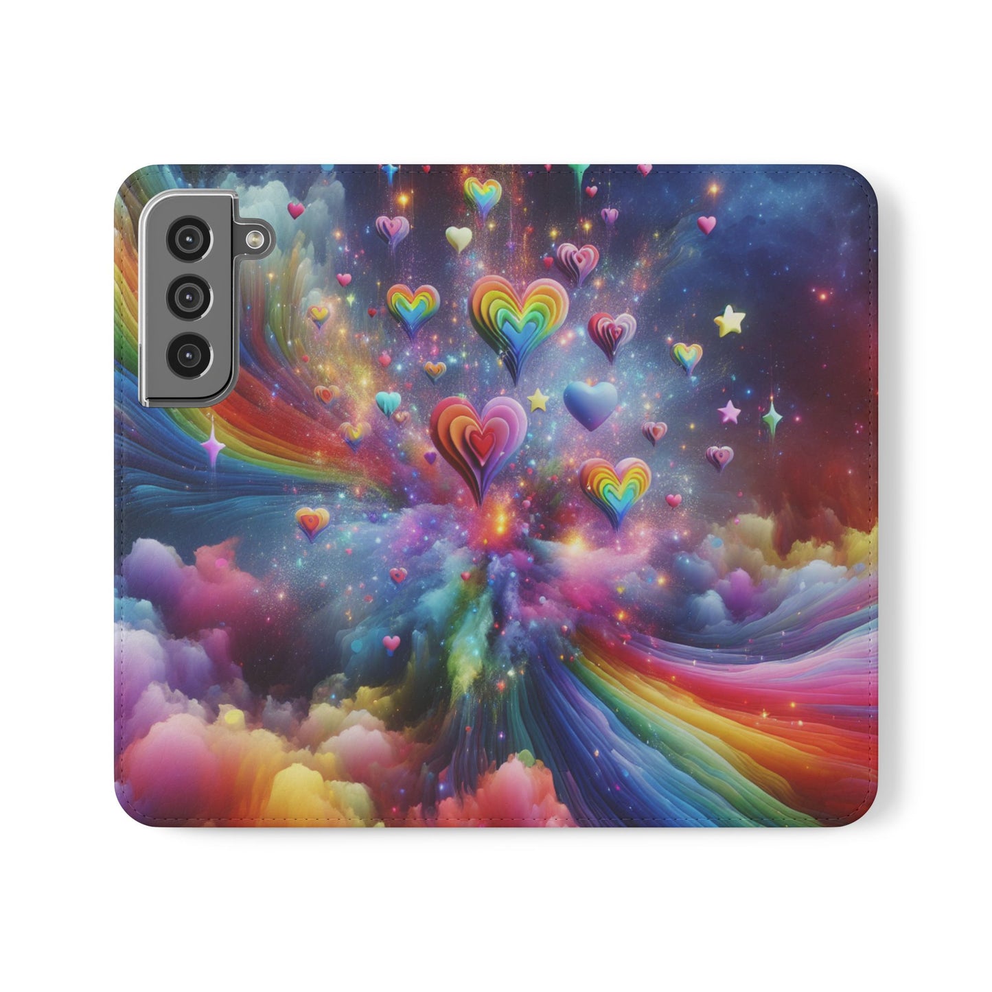 Rainbow Flip Cases, Colorful Phone Covers, Vibrant Smartphone Wallet, Multi-color Card Holder, Bright Cellphone Accessories