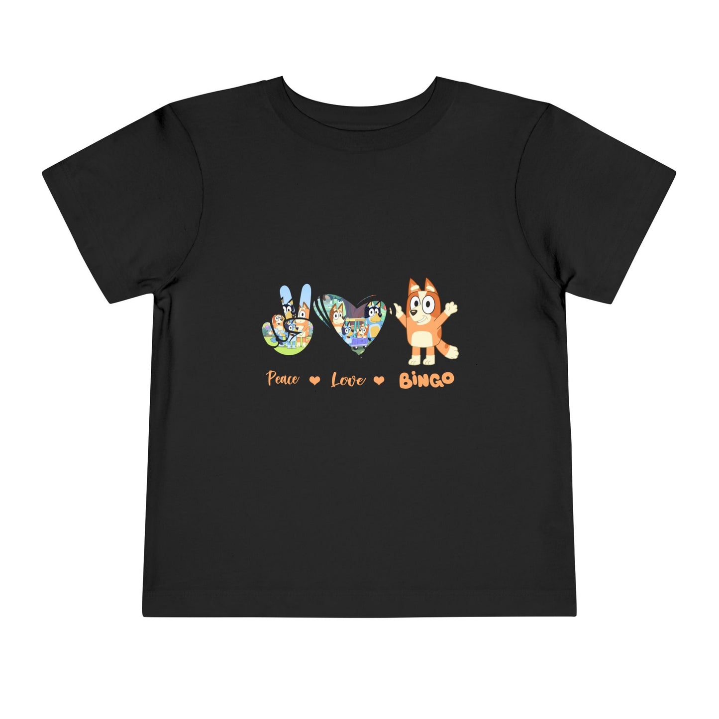 Bluey Toddler Tshirt, Peace Love and Bingo Shirt for Kids, Cute Bingo Player Tee, Fun Toddler Top, Gift for Toddlers, Bluey Fans Shirt