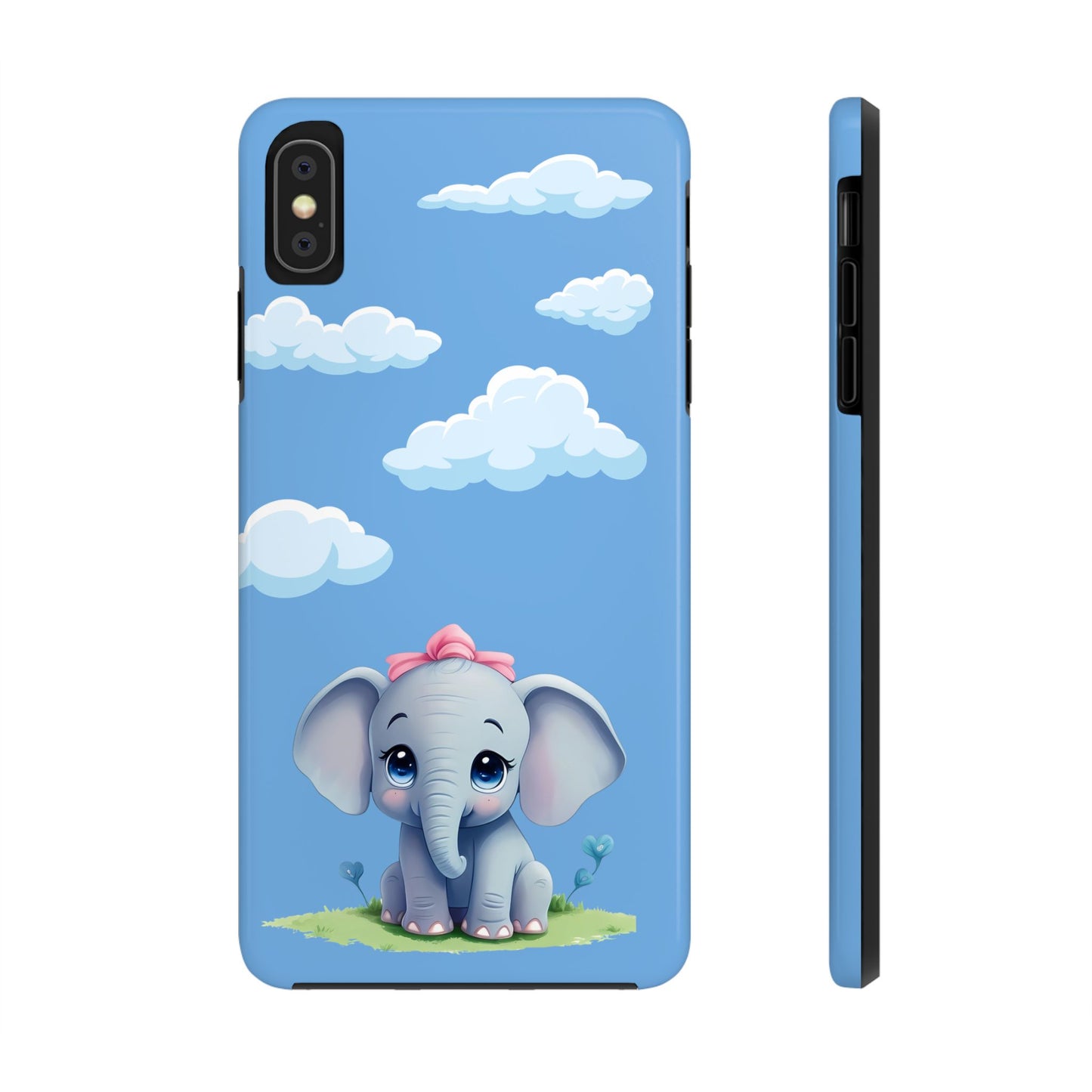 Cartoon Elephant Tough Phone Case - Cute Animal Lover Gift, Protective Cover for