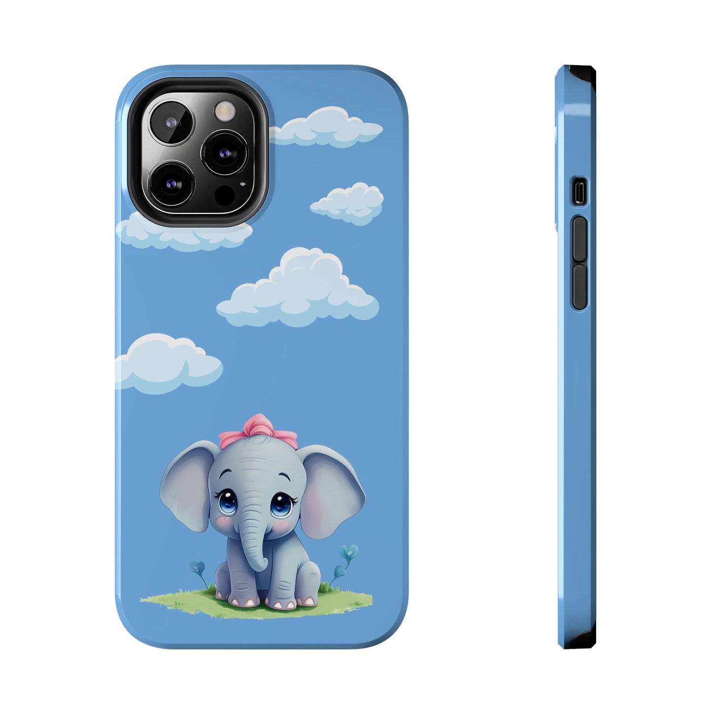 Cartoon Elephant Tough Phone Case - Cute Animal Lover Gift, Protective Cover for