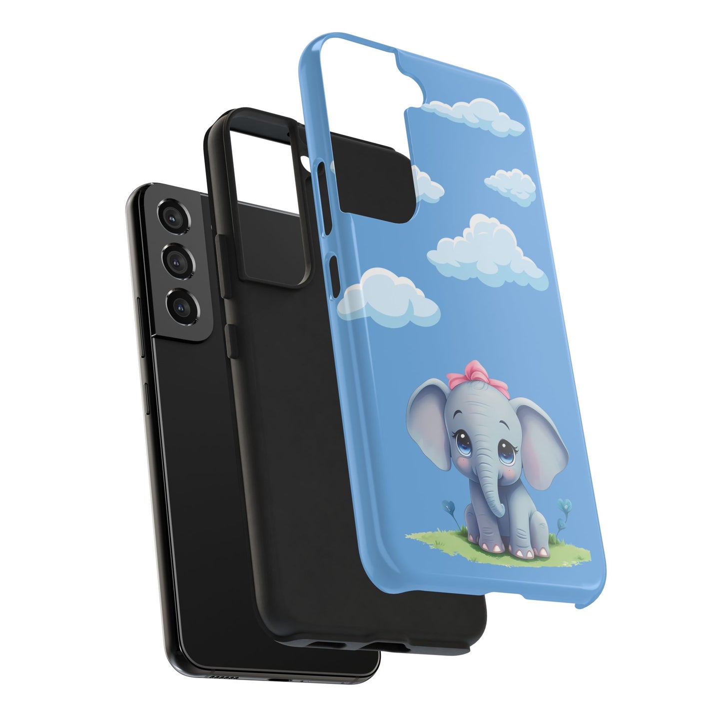 Cartoon Elephant Tough Phone Case - Cute Animal Lover Gift, Protective Cover for