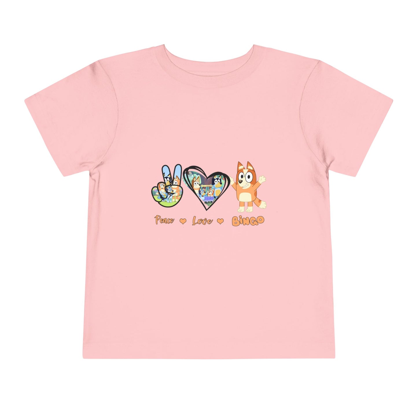 Bluey Toddler Tshirt, Peace Love and Bingo Shirt for Kids, Cute Bingo Player Tee, Fun Toddler Top, Gift for Toddlers, Bluey Fans Shirt