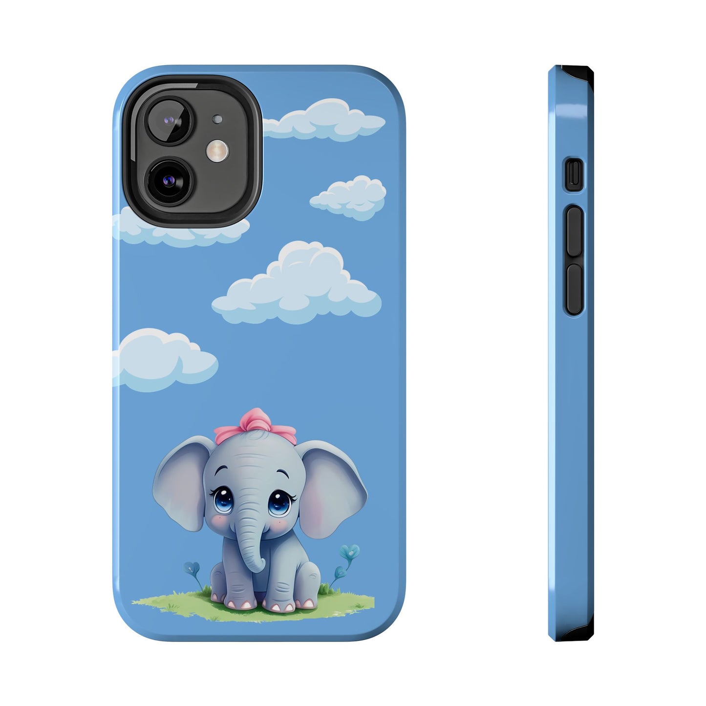 Cartoon Elephant Tough Phone Case - Cute Animal Lover Gift, Protective Cover for