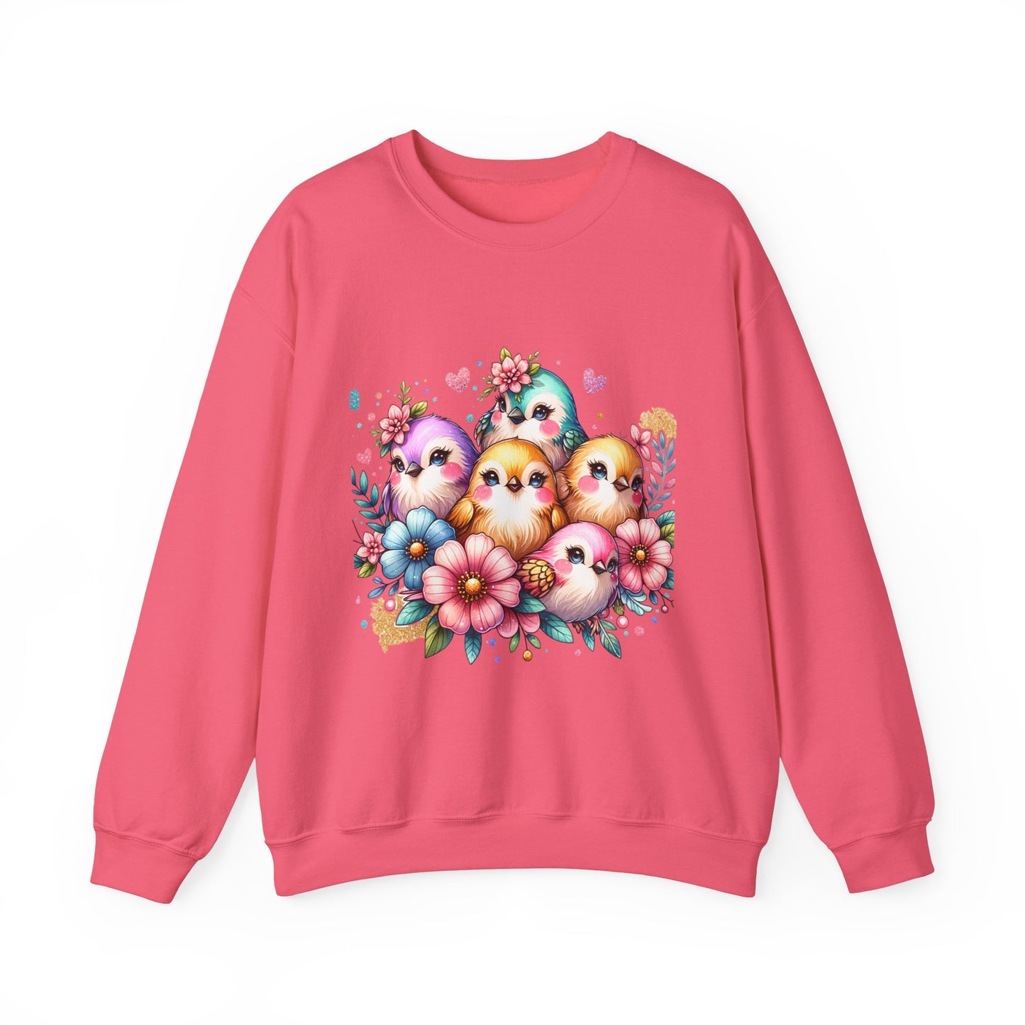 Vibrant Bird Sweatshirt, Colorful Crewneck Jumper, Bright Feathers Pullover, Nature Inspired Sweater, Unisex Graphic Top