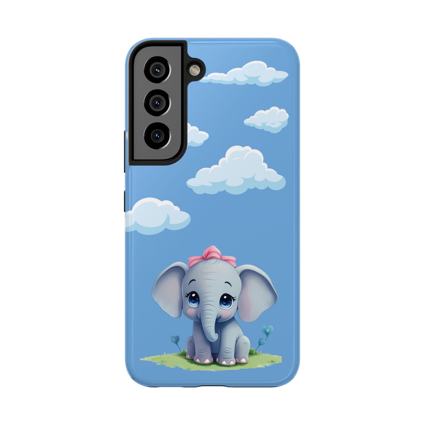 Cartoon Elephant Tough Phone Case - Cute Animal Lover Gift, Protective Cover for