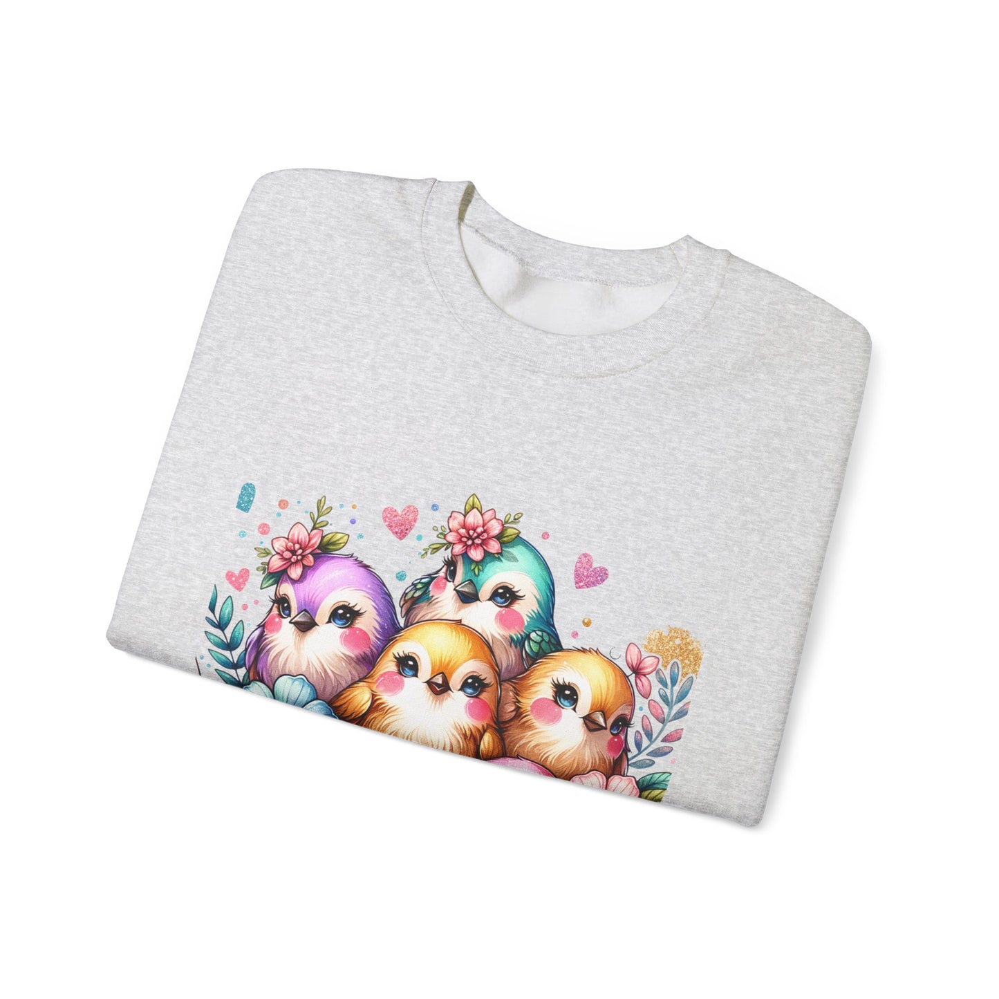 Vibrant Bird Sweatshirt, Colorful Crewneck Jumper, Bright Feathers Pullover, Nature Inspired Sweater, Unisex Graphic Top