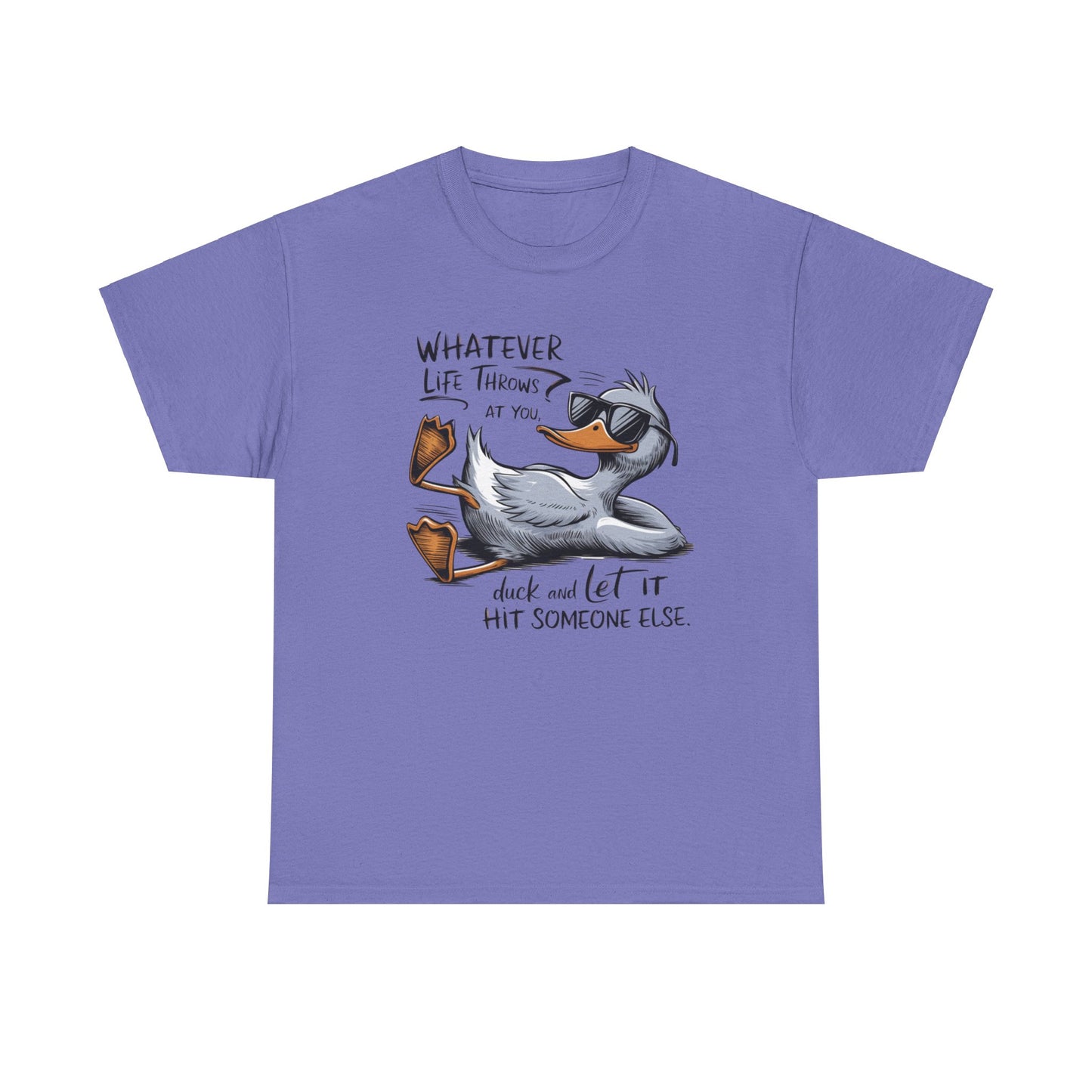 Funny Animal Quotes Ducks Unisex Heavy Cotton Tee, Humorous Tee, Animal Lover Shirt, Graphic Tee, Quirky Top