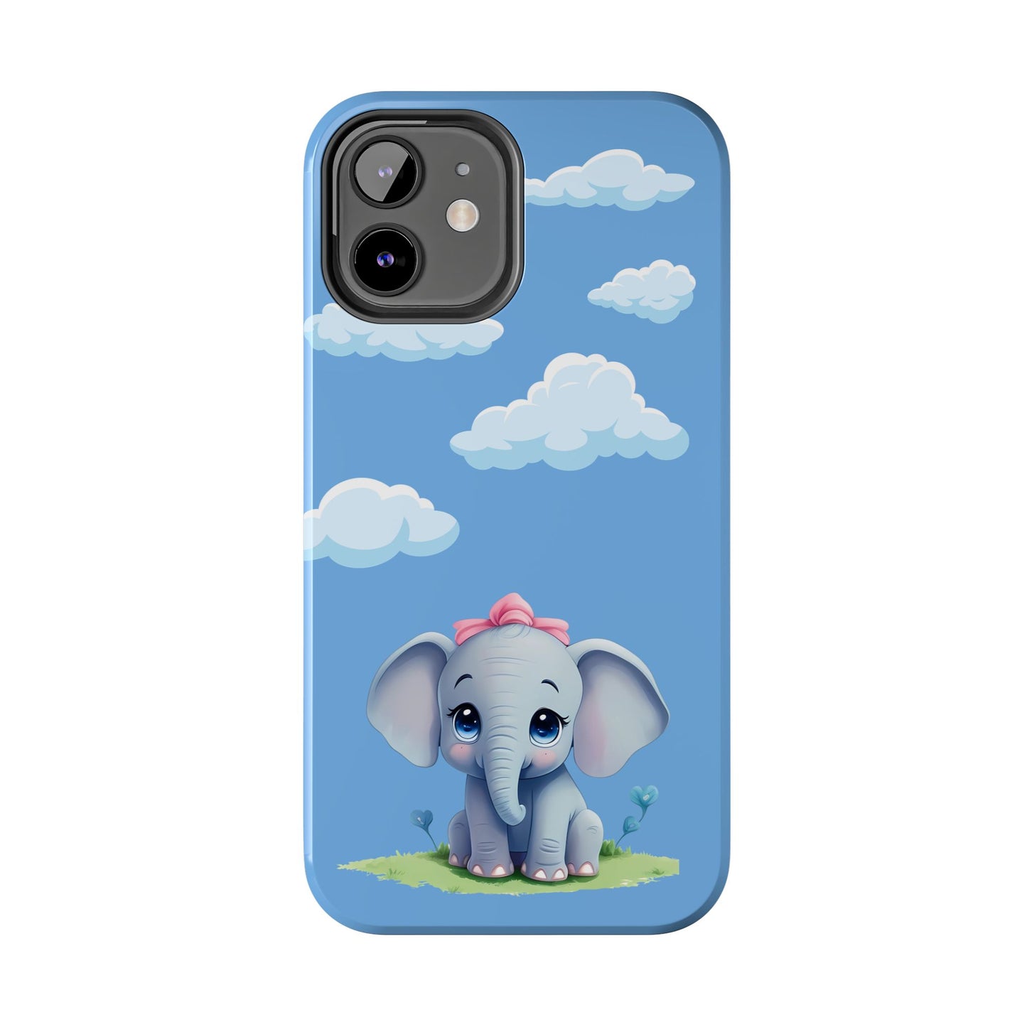 Cartoon Elephant Tough Phone Case - Cute Animal Lover Gift, Protective Cover for