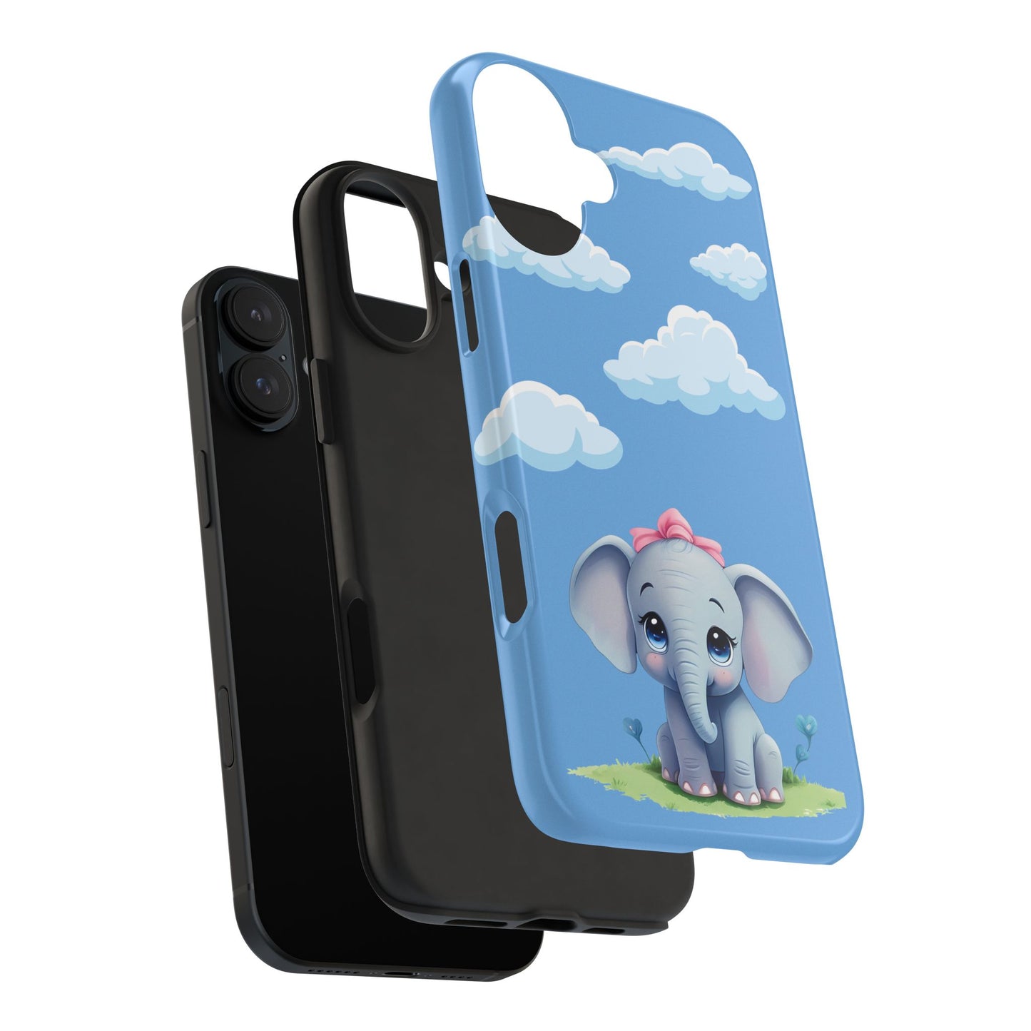 Cartoon Elephant Tough Phone Case - Cute Animal Lover Gift, Protective Cover for