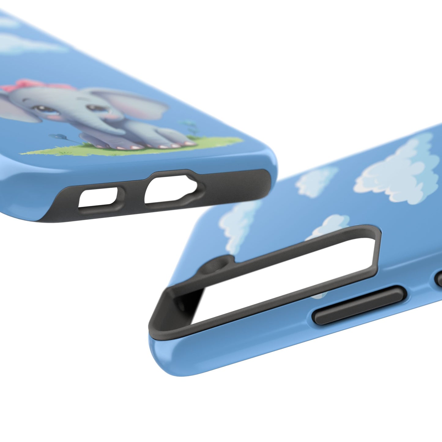 Cartoon Elephant Tough Phone Case - Cute Animal Lover Gift, Protective Cover for