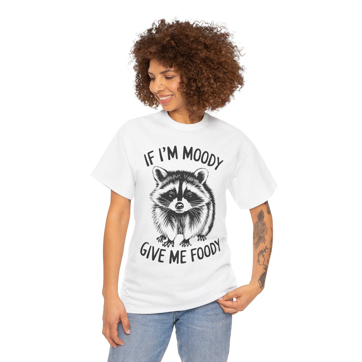Funny Shirt Gift for Wife Mom, Moody Give Me Foody Tee, Unisex Cotton T-Shirt, Birthday Present, Christmas Gift, Humorous Apparel