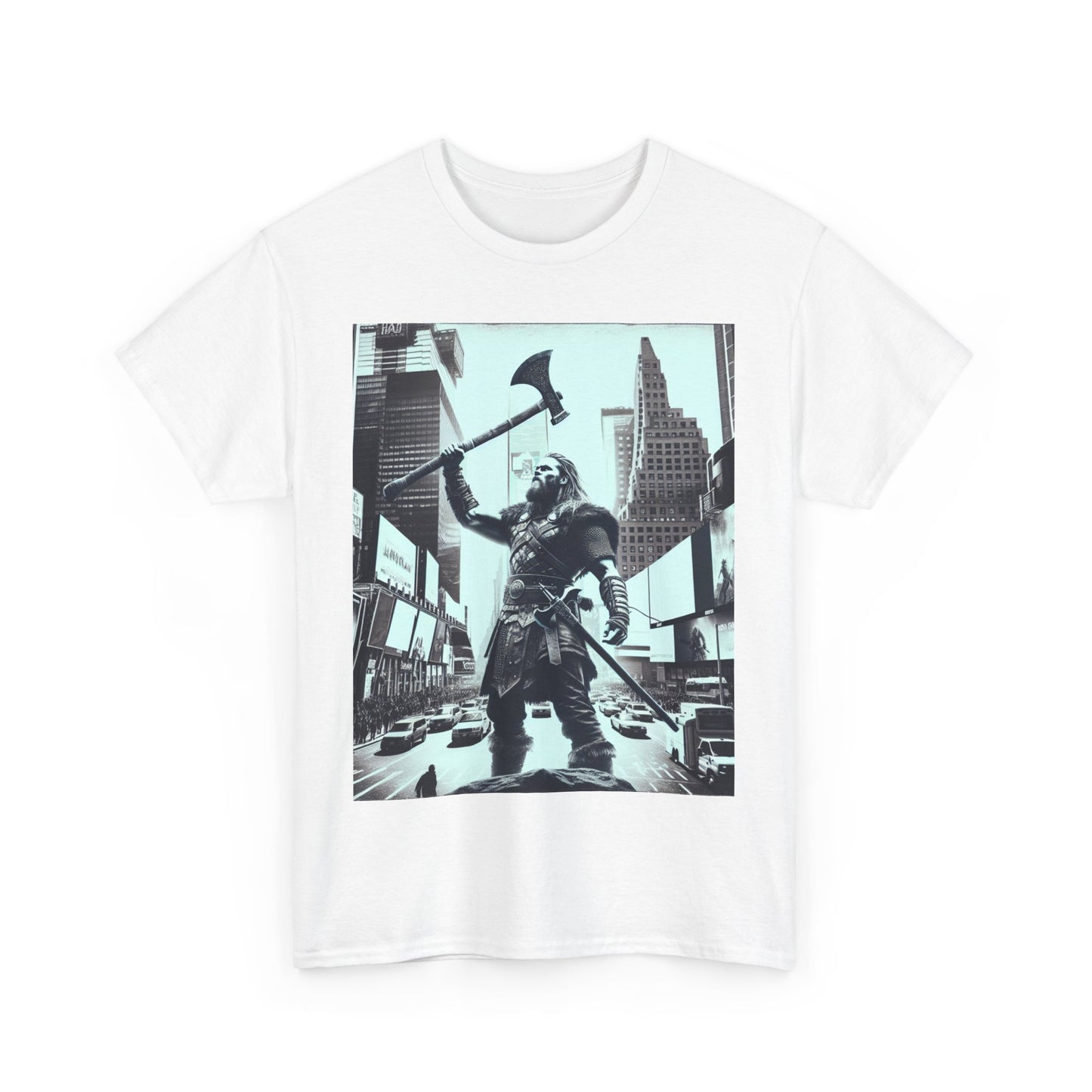 Viking Tee Unisex Heavy Cotton T-shirt, New York Norse Warrior Shirt, Scandinavian Graphic Men's Top, Ragnar Lothbrok Apparel, Viking Gift