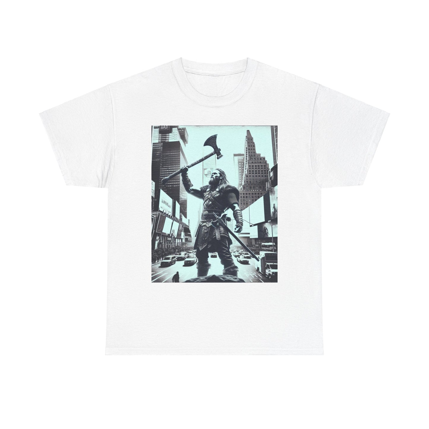 Viking Tee Unisex Heavy Cotton T-shirt, New York Norse Warrior Shirt, Scandinavian Graphic Men's Top, Ragnar Lothbrok Apparel, Viking Gift