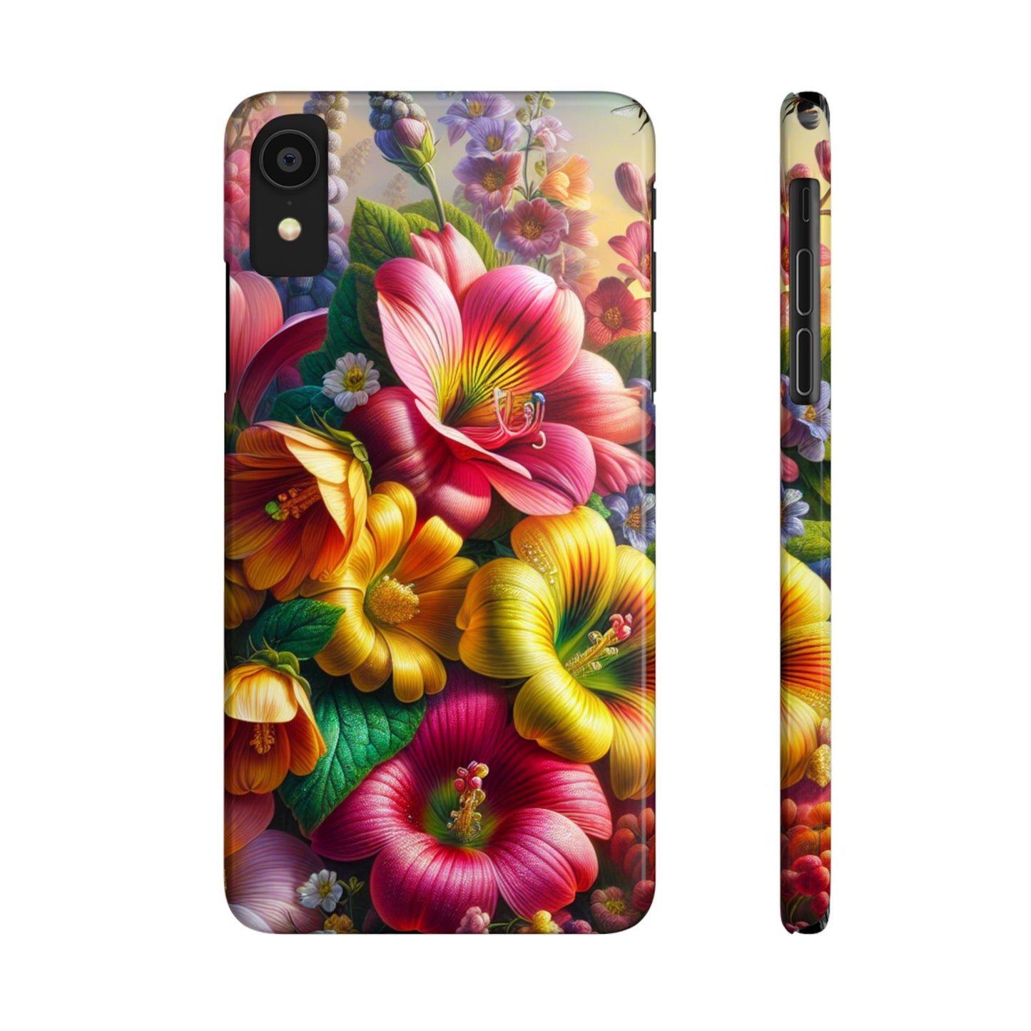 Flower Slim Phone Cases - Vibrant Flowers Unique Gift, Floral Phone Case, Colorful Phone Cover, Botanical Phone Accessories, Red Roses Phone