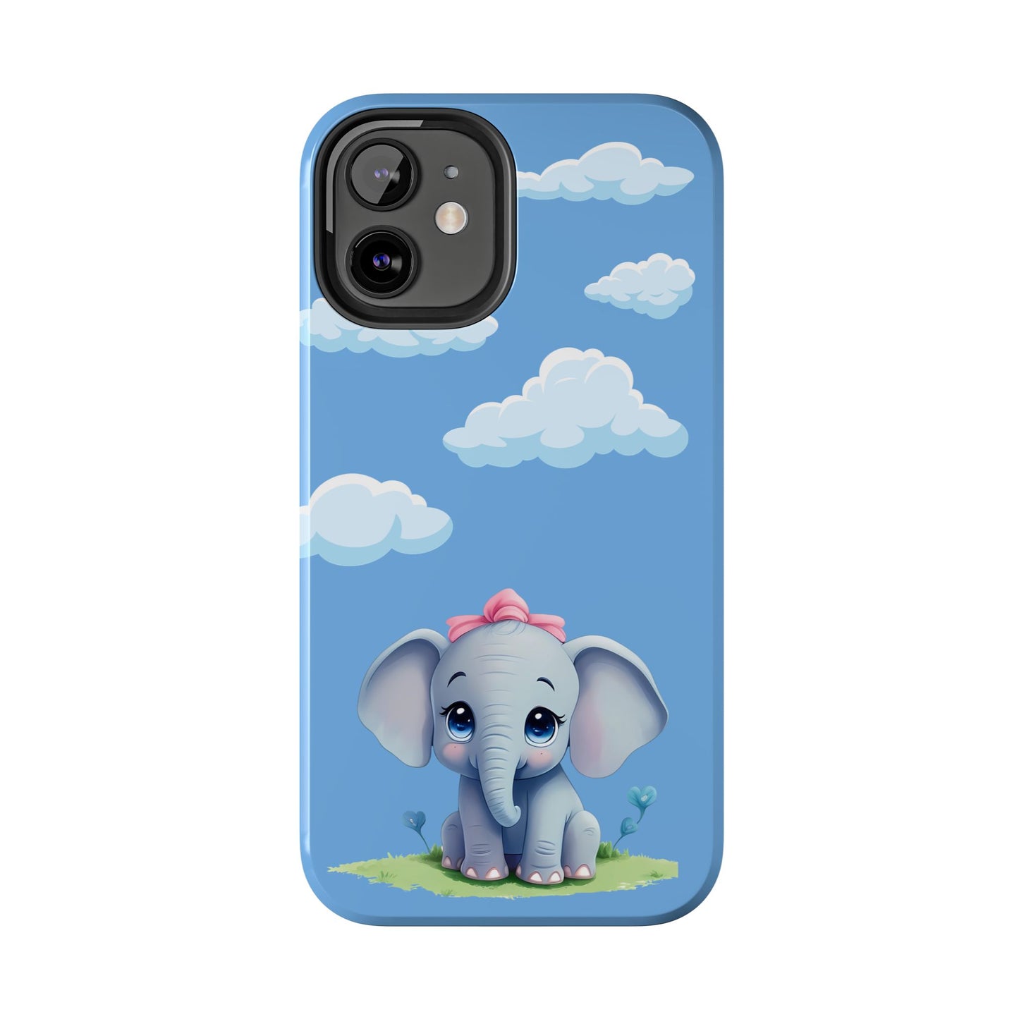 Cartoon Elephant Tough Phone Case - Cute Animal Lover Gift, Protective Cover for