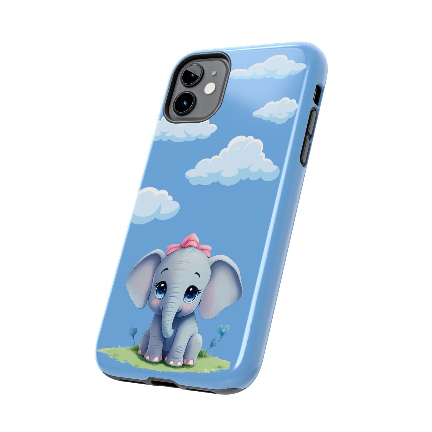 Cartoon Elephant Tough Phone Case - Cute Animal Lover Gift, Protective Cover for