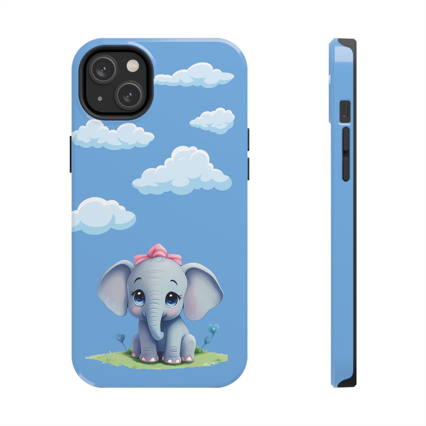 Cartoon Elephant Tough Phone Case - Cute Animal Lover Gift, Protective Cover for