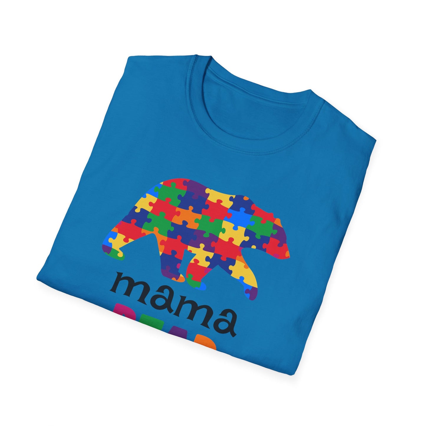Mama Bear Puzzle Unisex T-Shirt, Gift for Moms, Autism Awareness