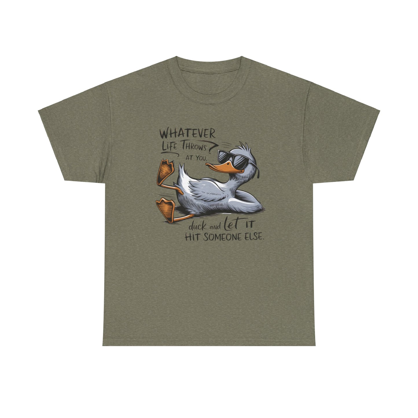 Funny Animal Quotes Ducks Unisex Heavy Cotton Tee, Humorous Tee, Animal Lover Shirt, Graphic Tee, Quirky Top