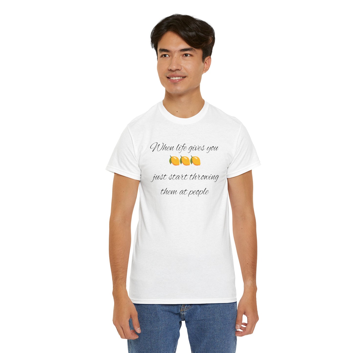 Lemons Unisex Tee, Funny Quote Graphic T-Shirt, Lemon Lover Gift Idea, Citrus Printed Shirt, Humorous Lemonade Top, Sour Fruit Apparel