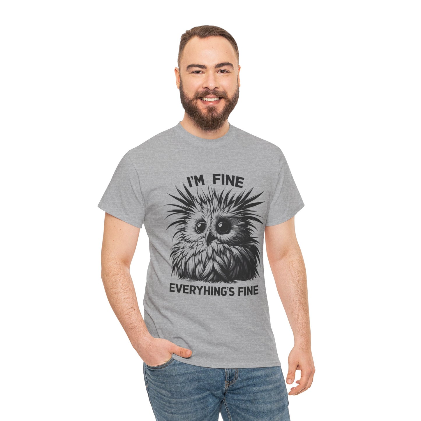 Funny Owl Unisex Tee, Cute I'm Fine Everything's Fine Shirt, Graphic Tee, Novelty Tee, Humor Tee, Animal Lover Gift
