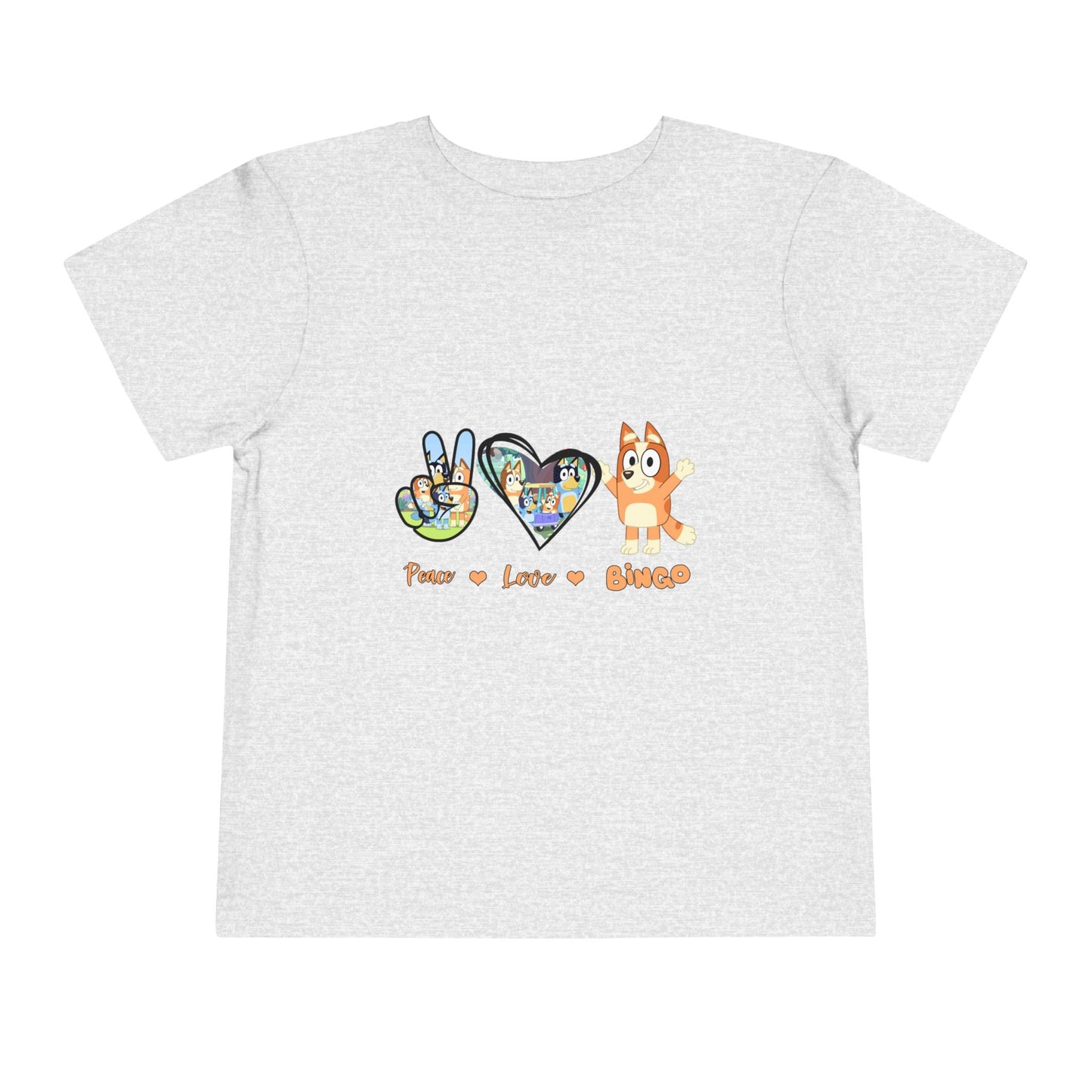 Bluey Toddler Tshirt, Peace Love and Bingo Shirt for Kids, Cute Bingo Player Tee, Fun Toddler Top, Gift for Toddlers, Bluey Fans Shirt