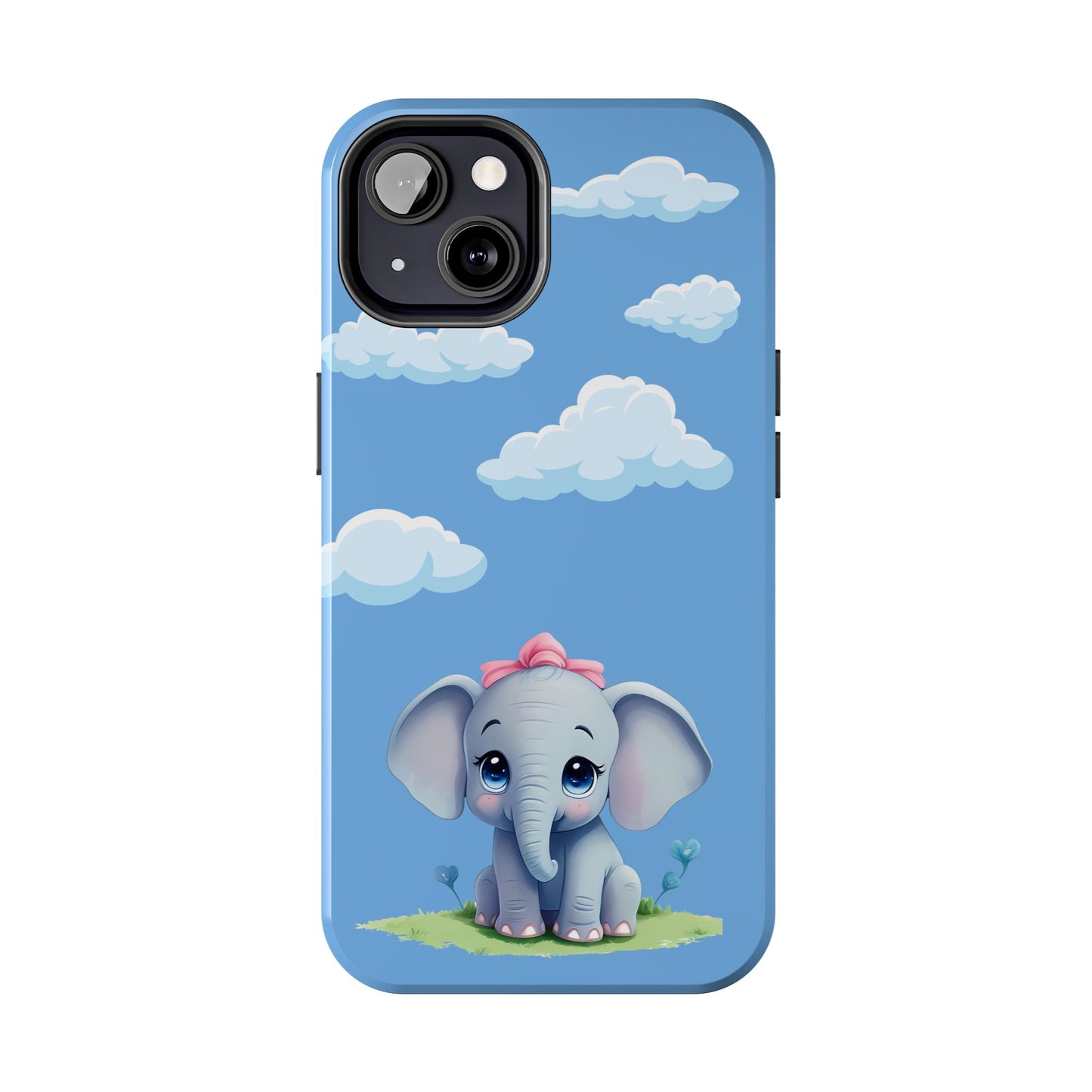 Cartoon Elephant Tough Phone Case - Cute Animal Lover Gift, Protective Cover for