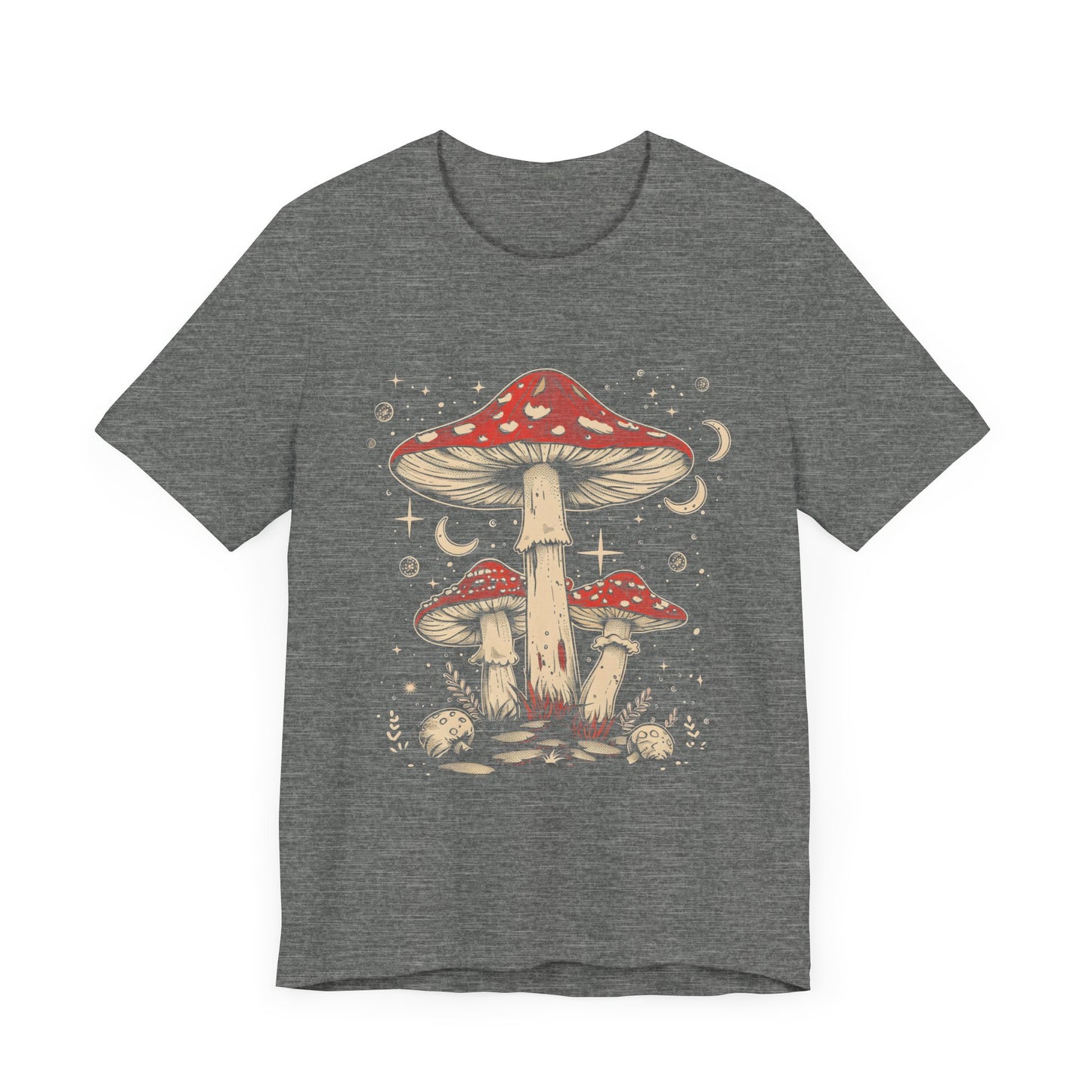 Mushroom Boho T-Shirt, Hippie Nature Tee, Retro Botanical Shirt, Woodland Fungi Top, Earthy Bohemian Clothes