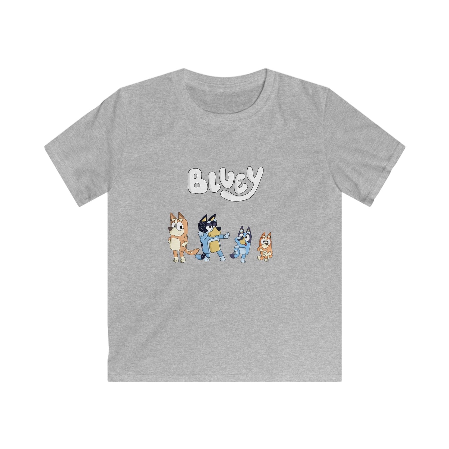 Bluey Dance Party Kids Softstyle Tee, Children's T-Shirt, Youth Graphic Tee, Fun Kids Shirt, Birthday Gift for Boys and Girls