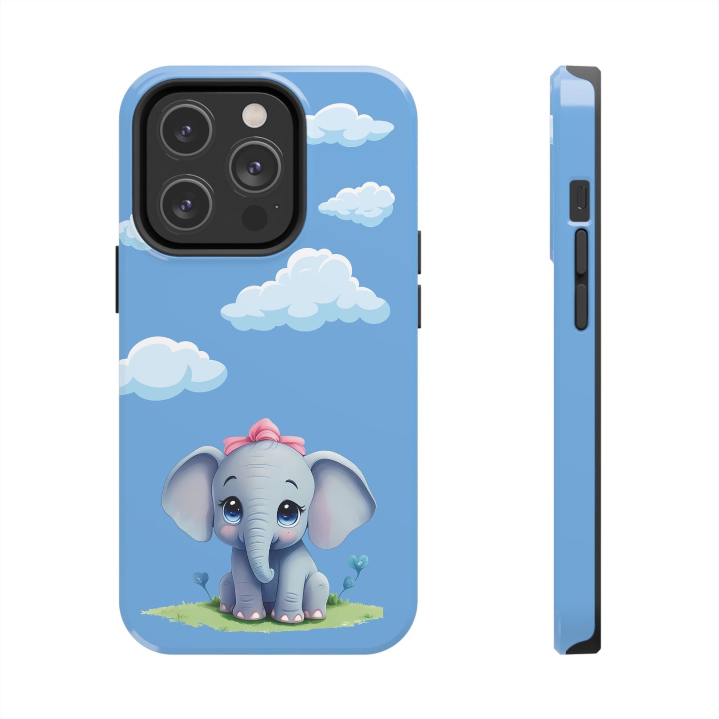 Cartoon Elephant Tough Phone Case - Cute Animal Lover Gift, Protective Cover for